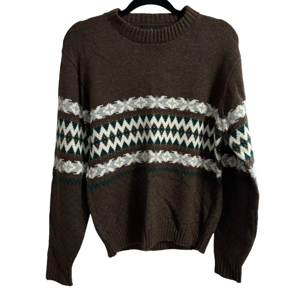 VTG Pine State Sweater‎ Mens Medium Grandpa Sweater Made In USA